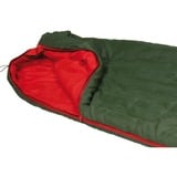 High Peak Pak 1000 ECO, Saco de dormir verde oscuro/Rojo