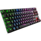 Sharkoon PureWriter TKL RGB teclado USB QWERTY Inglés de EE. UU. Negro, Teclado para gaming negro, Alámbrico, USB, Interruptor mecánico, QWERTY, LED RGB, Negro