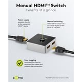 goobay 58486, Conmutador HDMI negro/Plateado