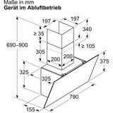 Bosch DWK85DK60, Campana extractora negro