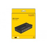 DeLOCK 11493 interruptor automatizado, Conmutador USB 0,48 Gbit/s, Negro, Plástico, 106 mm, 56 mm, 25 mm