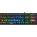 Sharkoon SKILLER SGK30 teclado USB QWERTY Inglés de EE. UU. Negro, Teclado para gaming negro, Completo (100%), USB, Interruptor mecánico, QWERTY, LED RGB, Negro