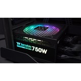 Thermaltake Toughpower GF2 ARGB unidad de fuente de alimentación 750 W 24-pin ATX Negro, Fuente de alimentación de PC negro, 750 W, 100 - 240 V, 900 W, 50/60 Hz, 10 A, Activo