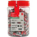 fischer DUOPOWER 10x50, 570550, Pasador gris claro/Rojo