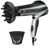 Braun Satin Hair 7 HD730, Secador de pelo negro/Plateado