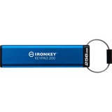 Kingston IronKey Keypad 200 256 GB, Lápiz USB azul