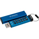 Kingston IronKey Keypad 200 256 GB, Lápiz USB azul