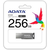 ADATA UV350 256 GB, Lápiz USB plateado/metálico, Minorista