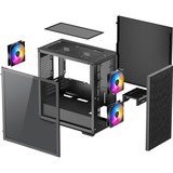 DeepCool MATREXX 40 3 Fans Led Tricolor Cristal Templado Lateral, Cajas de torre negro, Micro Torre, PC, Negro, micro ATX, Mini-ITX, Acrilonitrilo butadieno estireno (ABS), SPCC, Vidrio templado, Juego