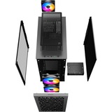 DeepCool MATREXX 40 3 Fans Led Tricolor Cristal Templado Lateral, Cajas de torre negro, Micro Torre, PC, Negro, micro ATX, Mini-ITX, Acrilonitrilo butadieno estireno (ABS), SPCC, Vidrio templado, Juego