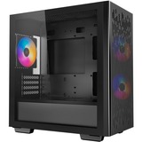 DeepCool MATREXX 40 3 Fans Led Tricolor Cristal Templado Lateral, Cajas de torre negro, Micro Torre, PC, Negro, micro ATX, Mini-ITX, Acrilonitrilo butadieno estireno (ABS), SPCC, Vidrio templado, Juego