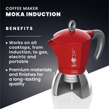 Bialetti 0006946/NP, Cafetera espresso rojo/Plateado