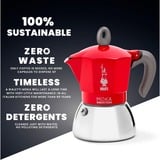 Bialetti 0006946/NP, Cafetera espresso rojo/Plateado