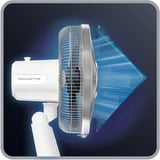 Rowenta Turbo Silence Extreme+ VU2730 Blanco, Ventilador blanco/Azul, Ventilador con aspas para el hogar, Blanco, Mesa, 30 cm, 2700 m³/h, 120°