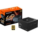 GIGABYTE UD850GM unidad de fuente de alimentación 850 W 20+4 pin ATX ATX Negro, Fuente de alimentación de PC negro, 850 W, 100 - 240 V, 50/60 Hz, 12 A, 6 A, Activo