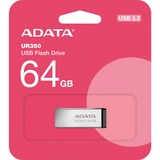 ADATA UR350-64G-RSR/BK, Lápiz USB níquel/Negro