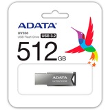 ADATA UV350 512 GB, Lápiz USB plateado/metálico, Minorista