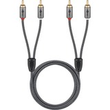 goobay 65294, Cable negro/Plateado