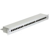 DeLOCK 43300 panel de parcheo 1U, Patch Panel gris, RJ-45, Gris, Montaje en bastidor, 1U, 483 mm, 44 mm