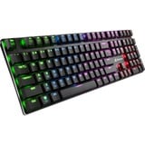 Sharkoon PureWriter RGB teclado USB QWERTY Inglés de EE. UU. Negro, Teclado para gaming negro, Alámbrico, USB, Interruptor mecánico, QWERTY, LED RGB, Negro