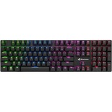 Sharkoon PureWriter RGB teclado USB QWERTY Inglés de EE. UU. Negro, Teclado para gaming negro, Alámbrico, USB, Interruptor mecánico, QWERTY, LED RGB, Negro