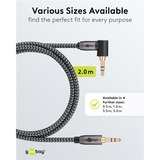 goobay 65279, Cable negro/Plateado