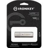 Kingston IronKey Locker+ 50 128 GB, Lápiz USB aluminio