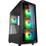 Sharkoon TK4 RGB Midi Tower Negro, Cajas de torre negro, Midi Tower, PC, Negro, ATX, micro ATX, Mini-ITX, Multi, Ventiladores de la caja