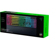 Razer Ornata V3 teclado USB QWERTZ Alemán Negro, Teclado para gaming negro, Completo (100%), USB, Interruptor de membrana, QWERTZ, LED RGB, Negro