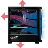 Enermax StarryKnight SK30 Midi Tower Negro, Cajas de torre negro, Midi Tower, PC, Negro, ATX, EATX, micro ATX, Mini-ATX, Acero al carbón, Vidrio templado, Azul, Verde, Rojo