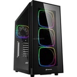 Sharkoon TG6 RGB Midi Tower Negro, Cajas de torre negro, Midi Tower, PC, Negro, ATX, micro ATX, Mini-ITX, 16,5 cm, 40 cm