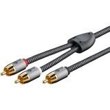 goobay 65300, Cable negro/Plateado