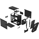 Fractal Design Torrent Nano Micro Torre Negro, Cajas de torre negro, Micro Torre, PC, Negro, Micro-ITX, Vidrio templado, 16,5 cm