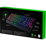 Razer Blackwidow V3 teclado USB QWERTZ Alemán Negro, Teclado para gaming negro, Completo (100%), USB, Interruptor mecánico, QWERTZ, LED RGB, Negro