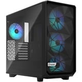 Fractal Design Meshify 2 Lite Negro, Cajas de torre negro, PC, Negro, ATX, EATX, micro ATX, Mini-ITX, Acero, Vidrio templado, Multi, Ventiladores de la caja