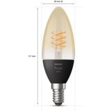 Philips Hue Vela - Bombilla inteligente E14, Lámpara LED Philips Hue White Vela - Bombilla inteligente E14, Bombilla inteligente, Negro, Bluetooth/Zigbee, LED, E14, Blanco suave