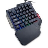 Inter-Tech KB-3035 teclado USB QWERTY Negro negro, Mini, USB, QWERTY, LED RGB, Negro