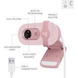 Logitech BRIO 100, Webcam rosa claro