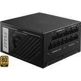 MSI 306-7ZP5C11-CE0 unidad de fuente de alimentación 1000 W 20+4 pin ATX ATX Negro, Fuente de alimentación de PC negro, 1000 W, 100 - 240 V, 50/60 Hz, 13.0/6.5 A, 1000 W, 120 W