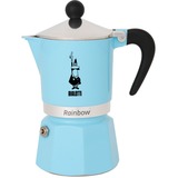 Bialetti Rainbow 0,06 L Aluminio, Termoplástico, Cafetera espresso celeste, 0,06 L, Aluminio, Termoplástico, Azul, 140 mm, 6,2 cm