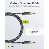 goobay 65272, Cable negro/Plateado