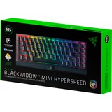 Razer BlackWidow V3 Mini HyperSpeed teclado USB + RF Wireless + Bluetooth QWERTY Inglés del Reino Unido Negro, Teclado para gaming negro, 65%, USB + RF Wireless + Bluetooth, Interruptor mecánico, QWERTY, LED RGB, Negro