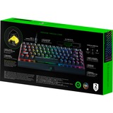 Razer BlackWidow V3 Mini HyperSpeed teclado USB + RF Wireless + Bluetooth QWERTY Inglés del Reino Unido Negro, Teclado para gaming negro, 65%, USB + RF Wireless + Bluetooth, Interruptor mecánico, QWERTY, LED RGB, Negro