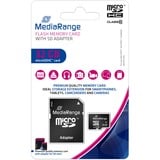 MediaRange 32GB microSDHC Clase 10, Tarjeta de memoria negro, 32 GB, MicroSDHC, Clase 10, 45 MB/s, 15 MB/s, Negro