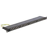 DeLOCK 43316 panel de parcheo 0.5U, Patch Panel negro, RJ-45, LSA, Negro, Metal, Montaje en bastidor, 0.5U, 482,6 mm