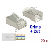 DeLOCK 86454 conector RJ-45 Transparente, Enchufe transparente, RJ-45, Transparente, Policarbonato, Cat6, U/FTP (STP), Oro