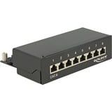 DeLOCK 87672 panel de parcheo, Patch Panel negro, RJ-45, LSA, Negro, Metal, Montaje en pared, 160,3 mm, 44,2 mm