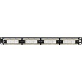 Digitus Panel de conexión CAT 5e, Patch Panel negro, RJ-45, Cat5e, Negro, 515 mm, 60 mm, 654 g, Minorista