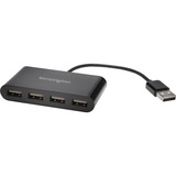 Kensington Hub USB 2.0 de 4 puertos negro, USB 2.0, USB 2.0, 480 Mbit/s, Negro, macOS 10.6 or above; Windows XP or above, 1 pieza(s)