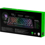 Razer Huntsman Mini teclado USB QWERTZ Alemán Negro, Teclado para gaming negro, 60%, USB, Switch de tecla optomecánico, QWERTZ, LED RGB, Negro